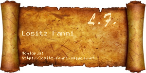 Lositz Fanni névjegykártya